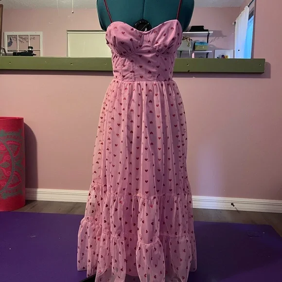 NWT Betsey Johnson Pink Heart Dress - Picture 2 of 12